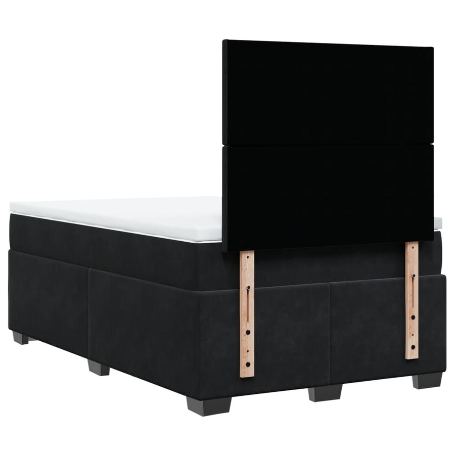 Boxspring met matras fluweel zwart 120x190 cm