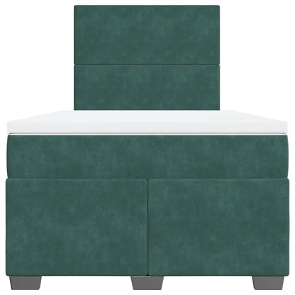 Boxspring met matras fluweel donkergroen 120x190 cm