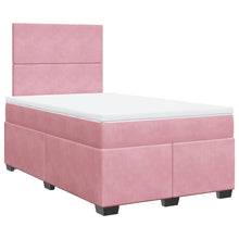 Boxspring met matras fluweel roze 120x190 cm