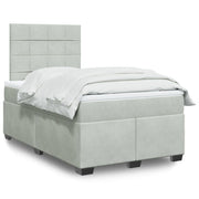 Boxspring met matras 120x190 cm lichtgrijs fluweel