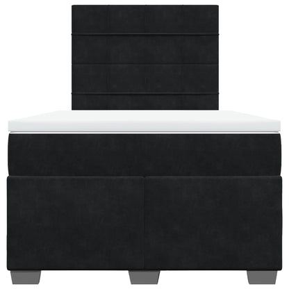 Boxspring met matras fluweel zwart 120x190 cm