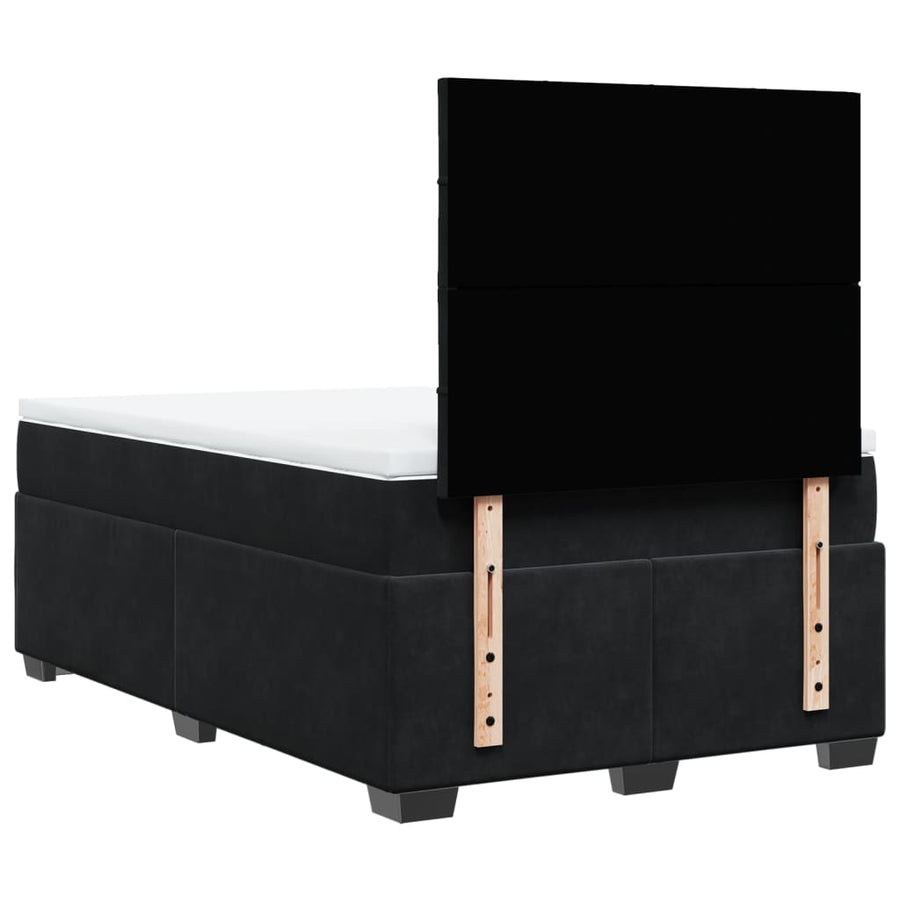 Boxspring met matras fluweel zwart 120x190 cm