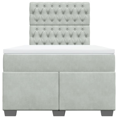 Boxspring met matras fluweel lichtgrijs 120x190 cm