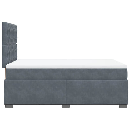 Boxspring met matras fluweel donkergrijs 120x190 cm