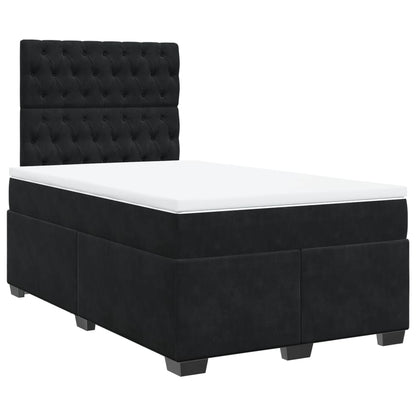 Boxspring met matras fluweel zwart 120x190 cm