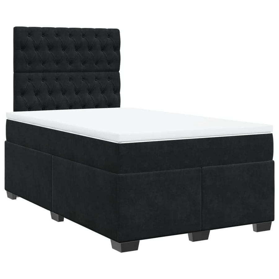 Boxspring met matras fluweel zwart 120x190 cm