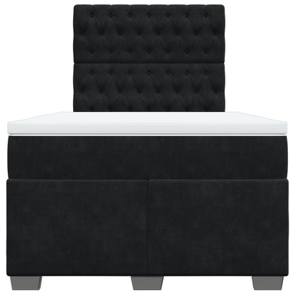 Boxspring met matras fluweel zwart 120x190 cm