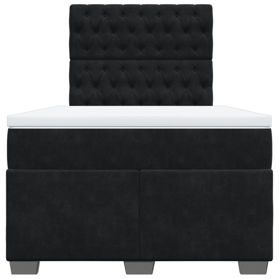 Boxspring met matras fluweel zwart 120x190 cm