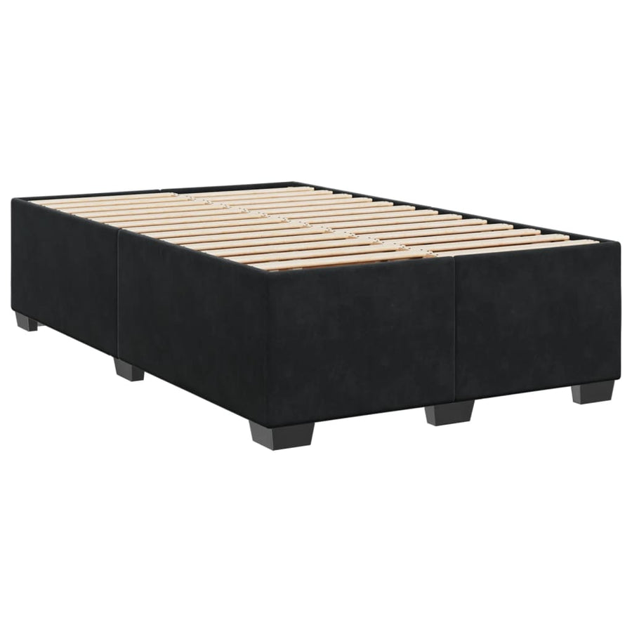Boxspring met matras fluweel zwart 120x190 cm