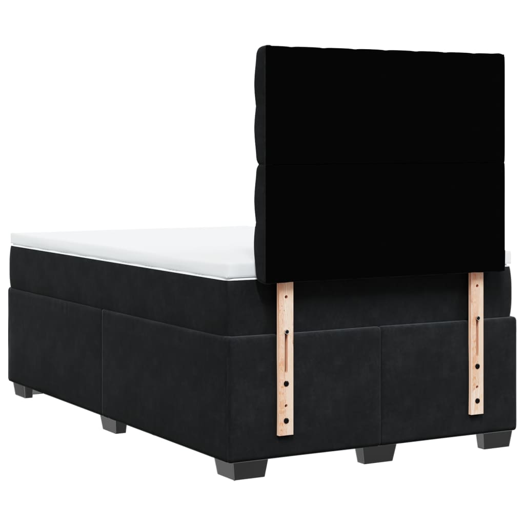 Boxspring met matras fluweel zwart 120x190 cm