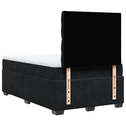 Boxspring met matras fluweel zwart 120x190 cm