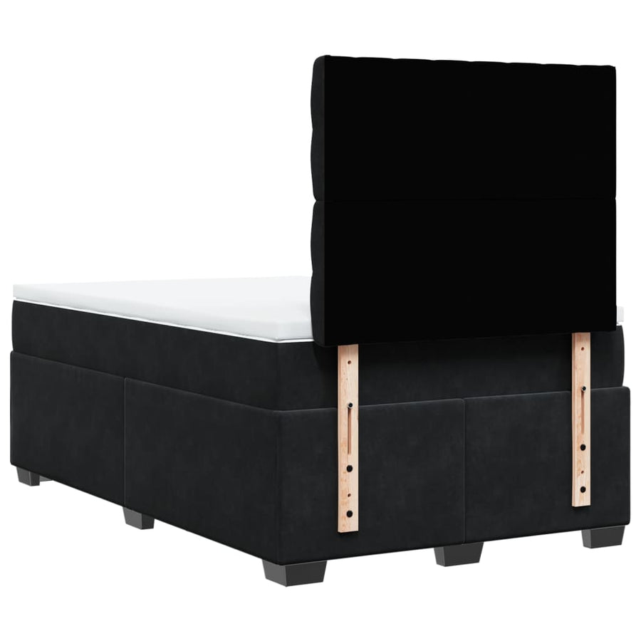 Boxspring met matras fluweel zwart 120x190 cm