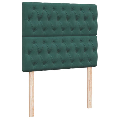 Boxspring met matras fluweel donkergroen 120x190 cm