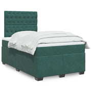 Boxspring met matras 120x190 cm fluweel donkergroen