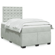 Boxspring 120x190 cm fluweel lichtgrijs