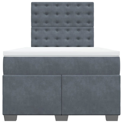Boxspring met matras fluweel donkergrijs 120x190 cm