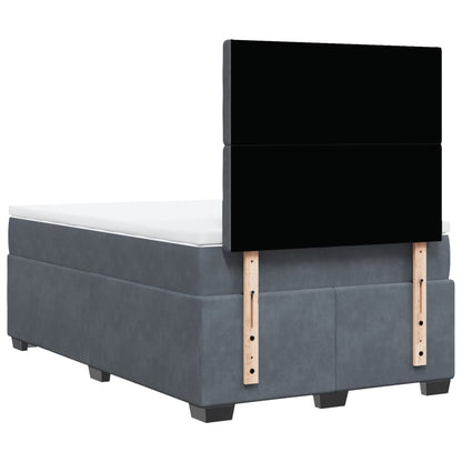 Boxspring met matras fluweel donkergrijs 120x190 cm