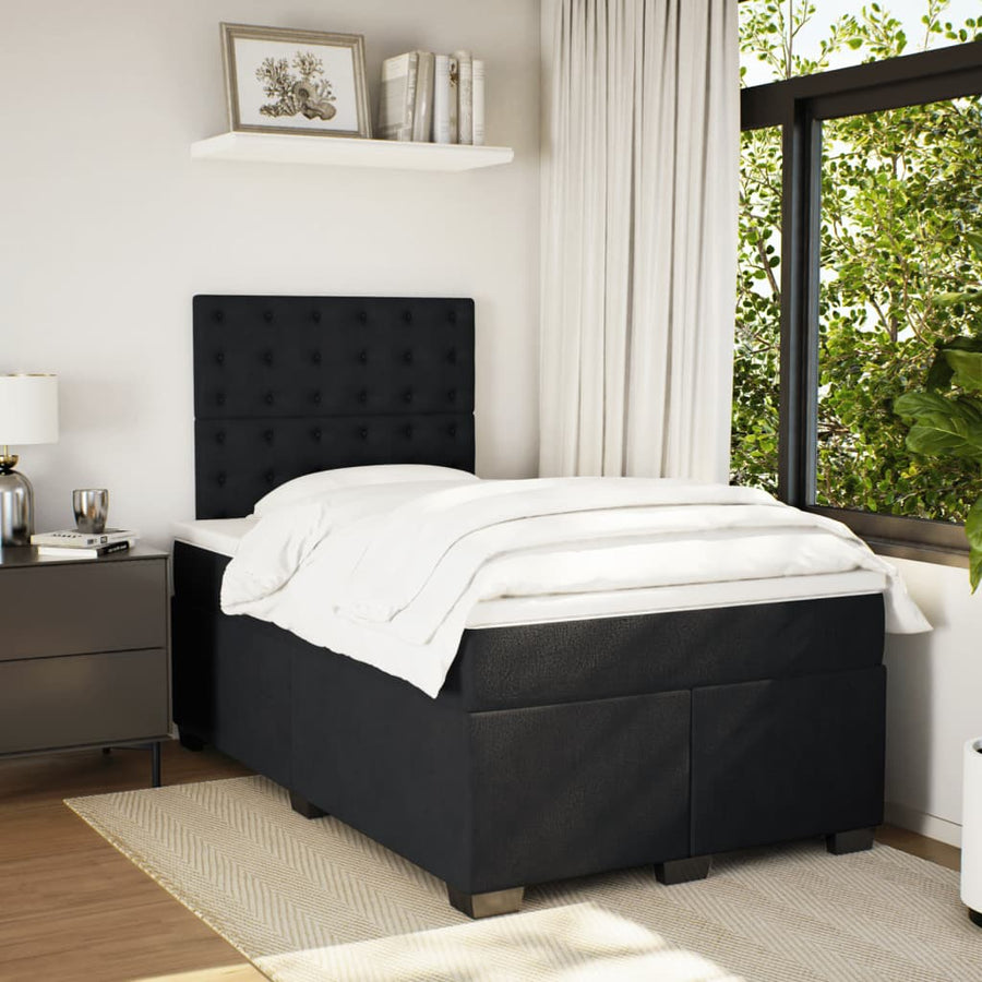 Boxspring met matras fluweel zwart 120x190 cm