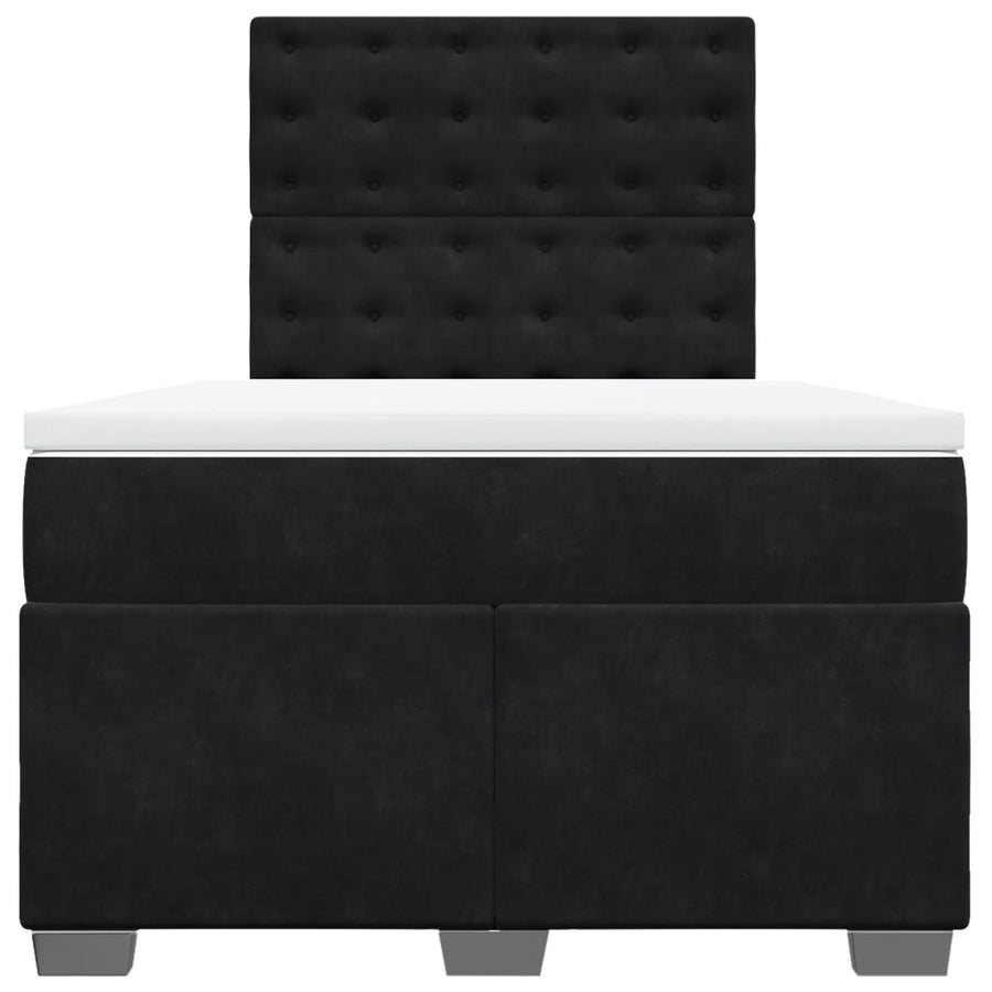 Boxspring met matras fluweel zwart 120x190 cm