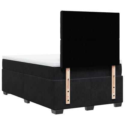 Boxspring met matras fluweel zwart 120x190 cm
