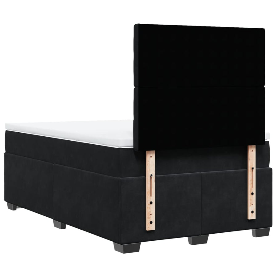 Boxspring met matras fluweel zwart 120x190 cm