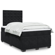Boxspring met matras 120x190 cm zwart fluweel