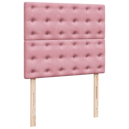 Boxspring met matras fluweel roze 120x190 cm