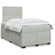 Boxspring 120x200 cm lichtgrijs fluweel met matras