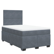 Boxspring met matras fluweel donkergrijs 120x200 cm