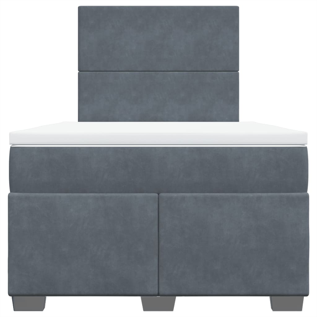 Boxspring met matras fluweel donkergrijs 120x200 cm