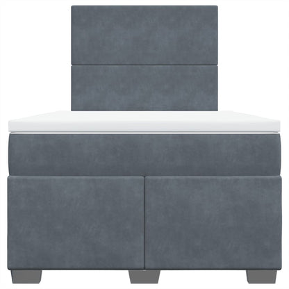Boxspring met matras fluweel donkergrijs 120x200 cm