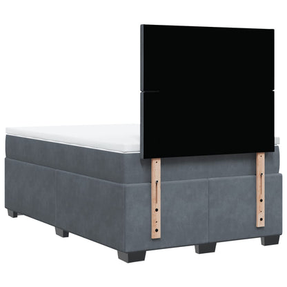 Boxspring met matras fluweel donkergrijs 120x200 cm