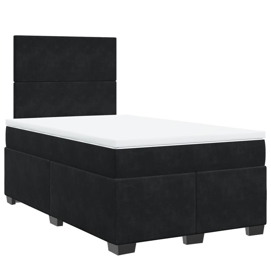 Boxspring met matras fluweel zwart 120x200 cm