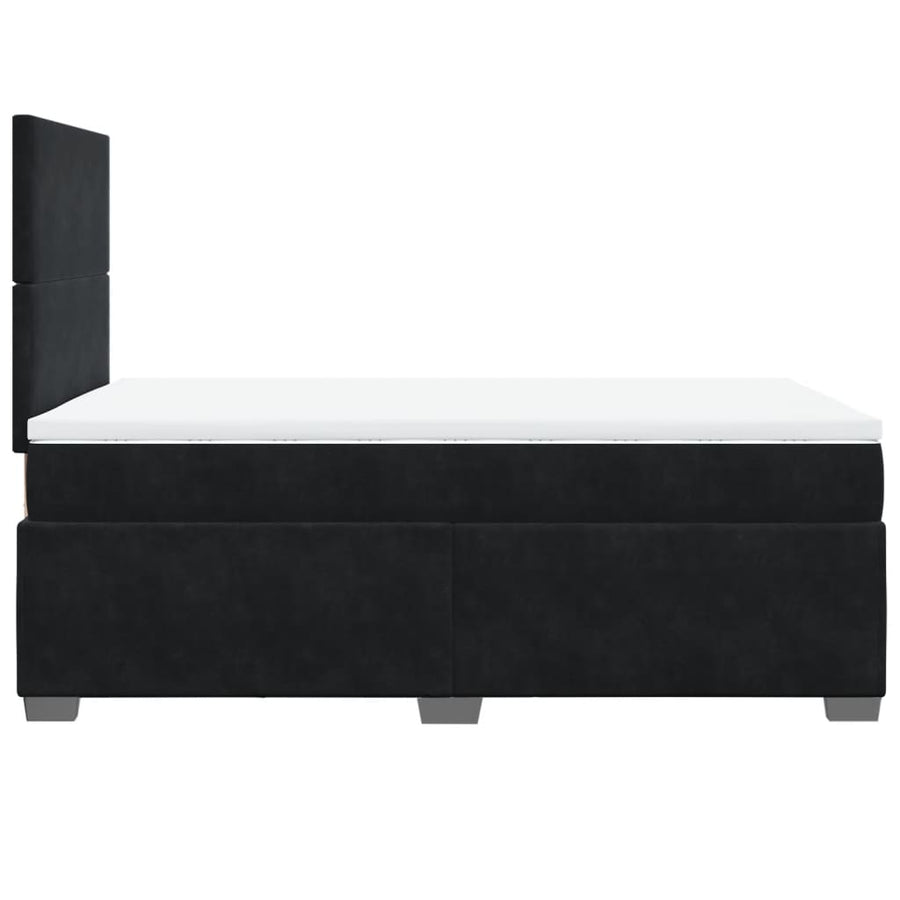 Boxspring met matras fluweel zwart 120x200 cm