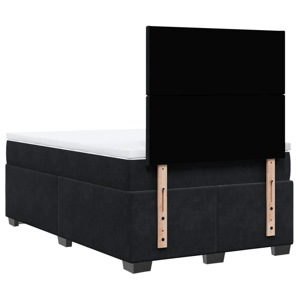 Boxspring met matras fluweel zwart 120x200 cm