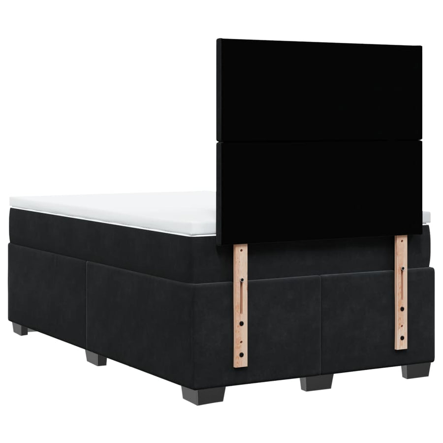 Boxspring met matras fluweel zwart 120x200 cm