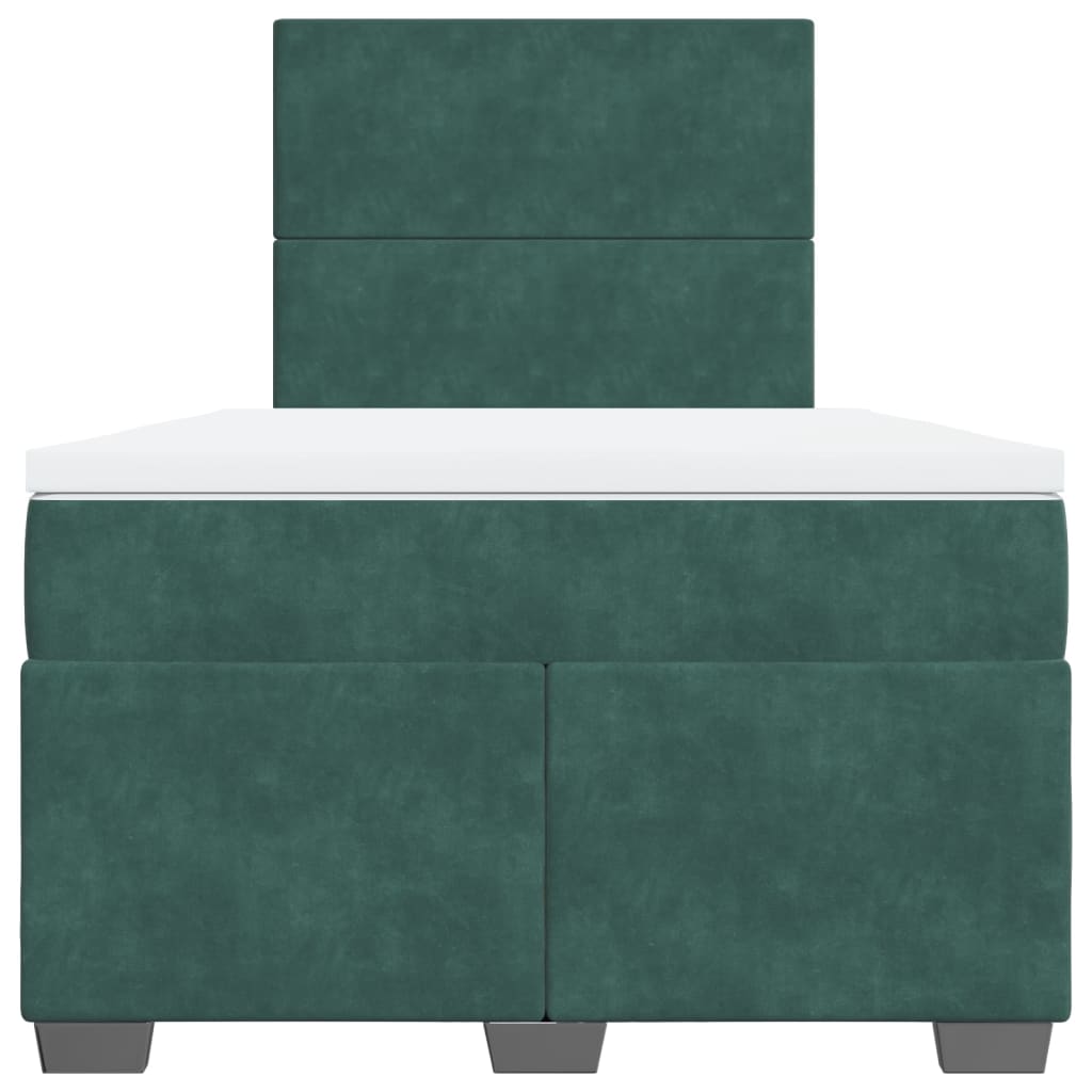 Boxspring met matras fluweel donkergroen 120x200 cm