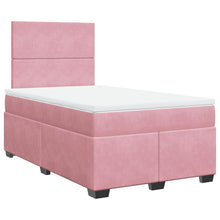 Boxspring met matras fluweel roze 120x200 cm