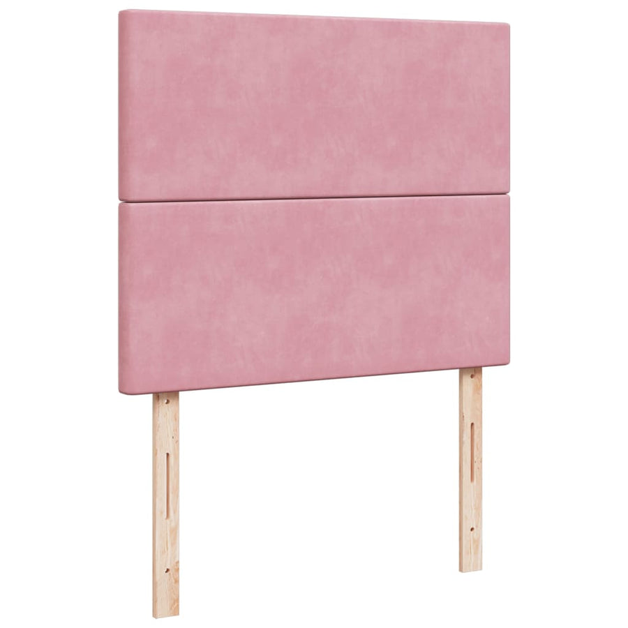 Boxspring met matras fluweel roze 120x200 cm