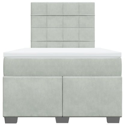 Boxspring met matras fluweel lichtgrijs 120x200 cm