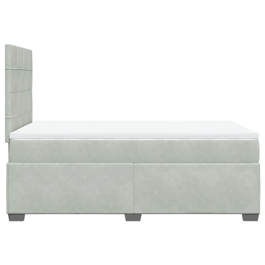 Boxspring met matras fluweel lichtgrijs 120x200 cm