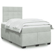 Boxspring 120x200 cm fluweel lichtgrijs met pocketveringmatras