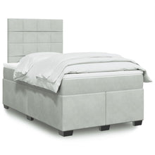 Boxspring met matras fluweel lichtgrijs 120x200 cm