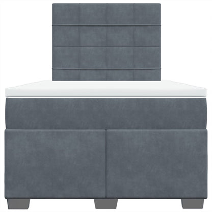 Boxspring met matras fluweel donkergrijs 120x200 cm