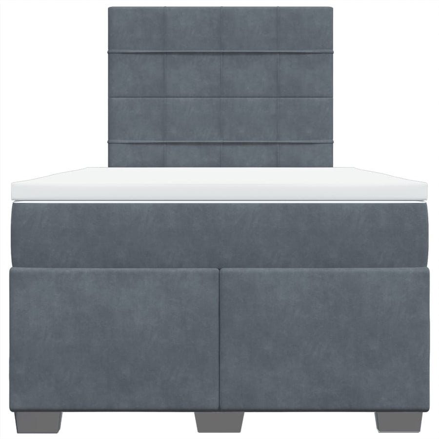 Boxspring met matras fluweel donkergrijs 120x200 cm