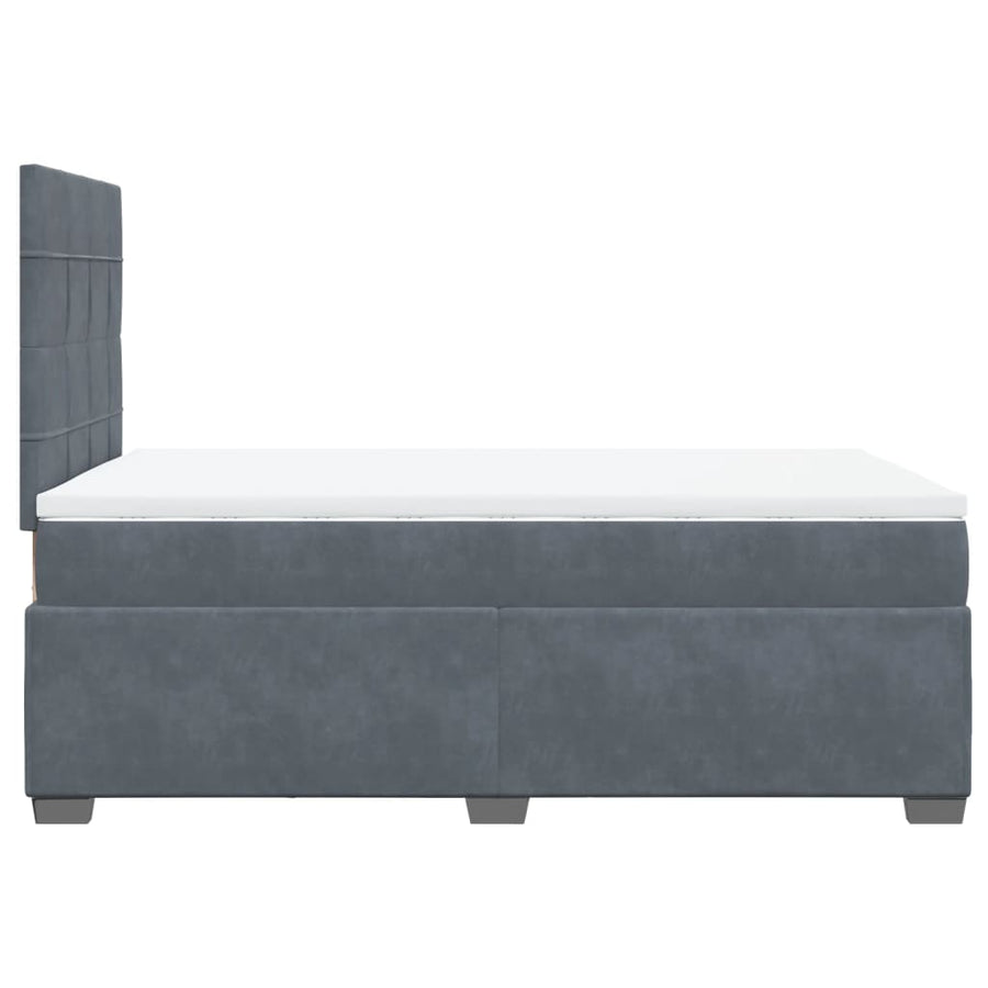 Boxspring met matras fluweel donkergrijs 120x200 cm