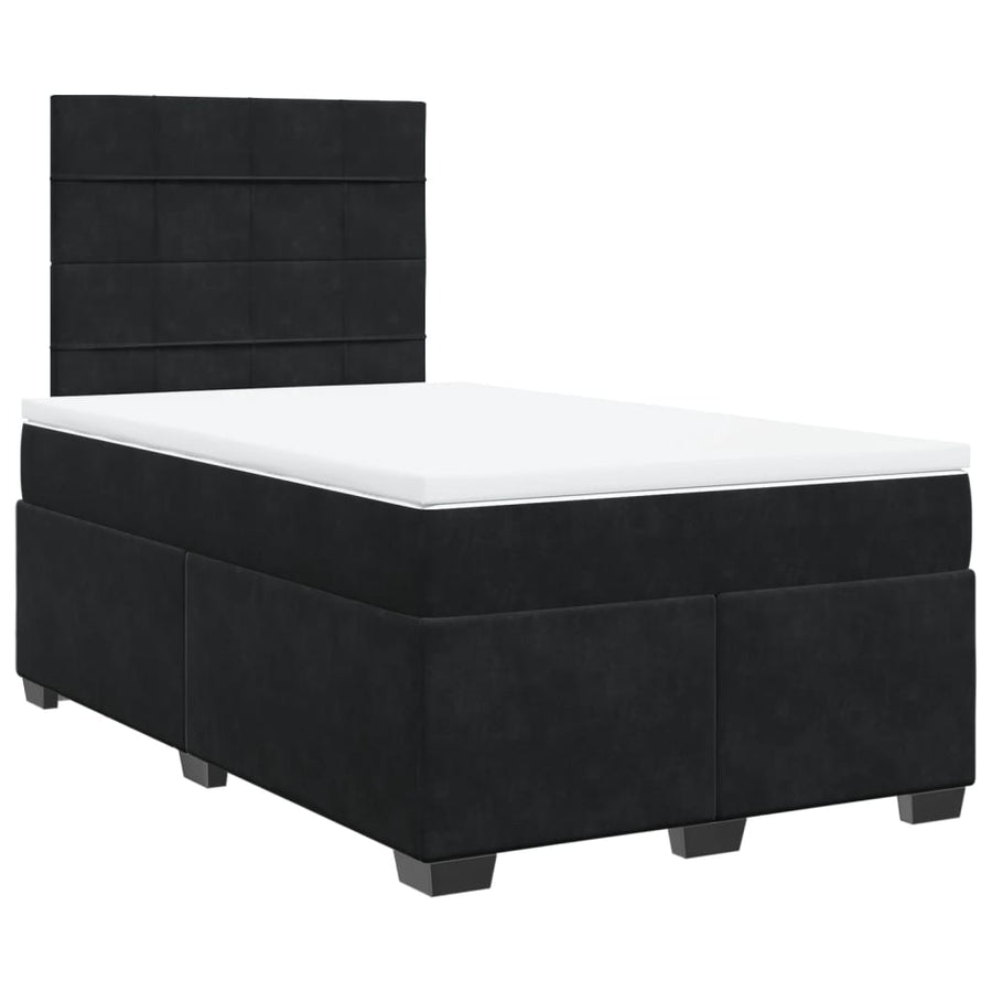 Boxspring met matras fluweel zwart 120x200 cm