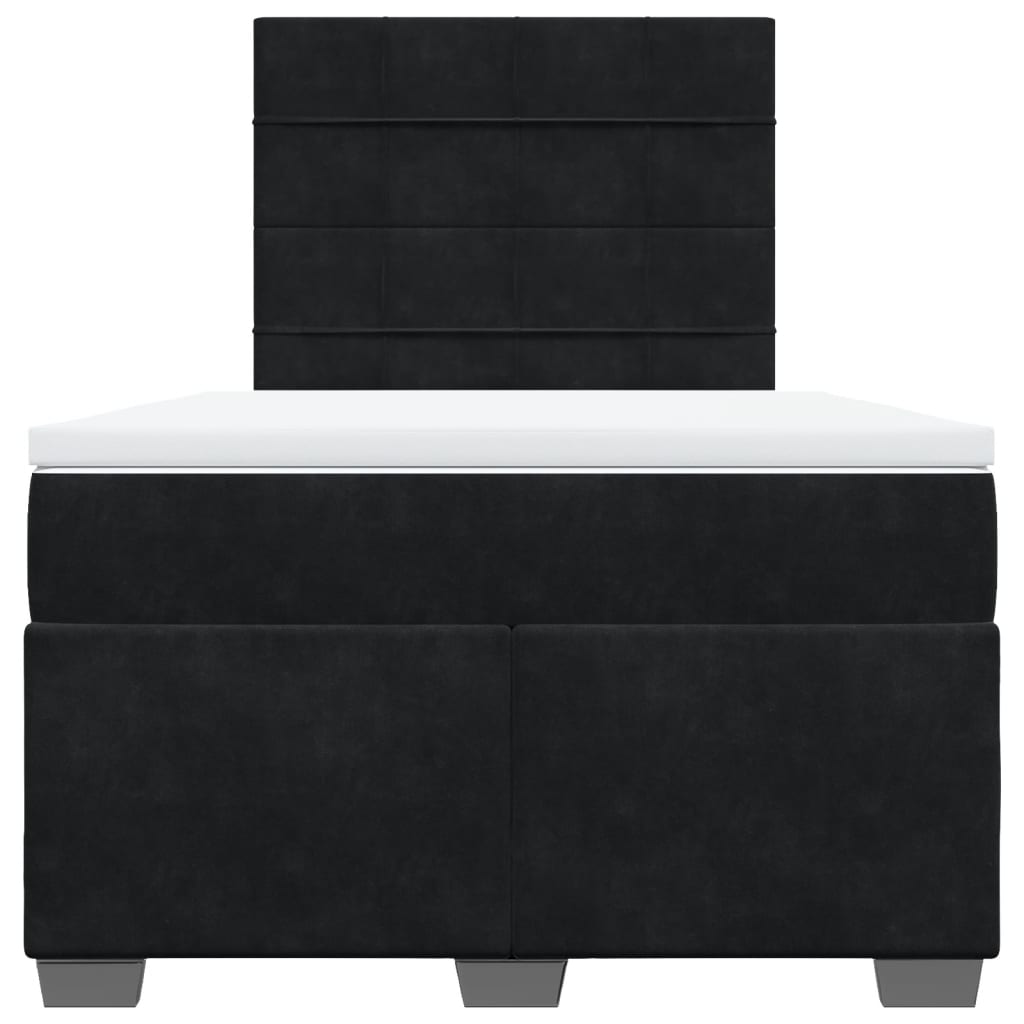 Boxspring met matras fluweel zwart 120x200 cm
