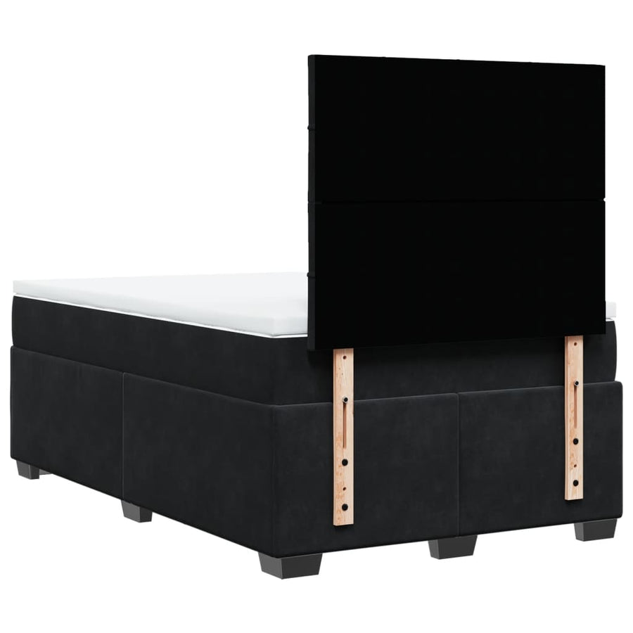 Boxspring met matras fluweel zwart 120x200 cm