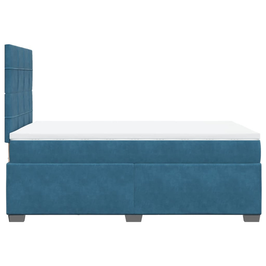 Boxspring met matras fluweel blauw 120x200 cm